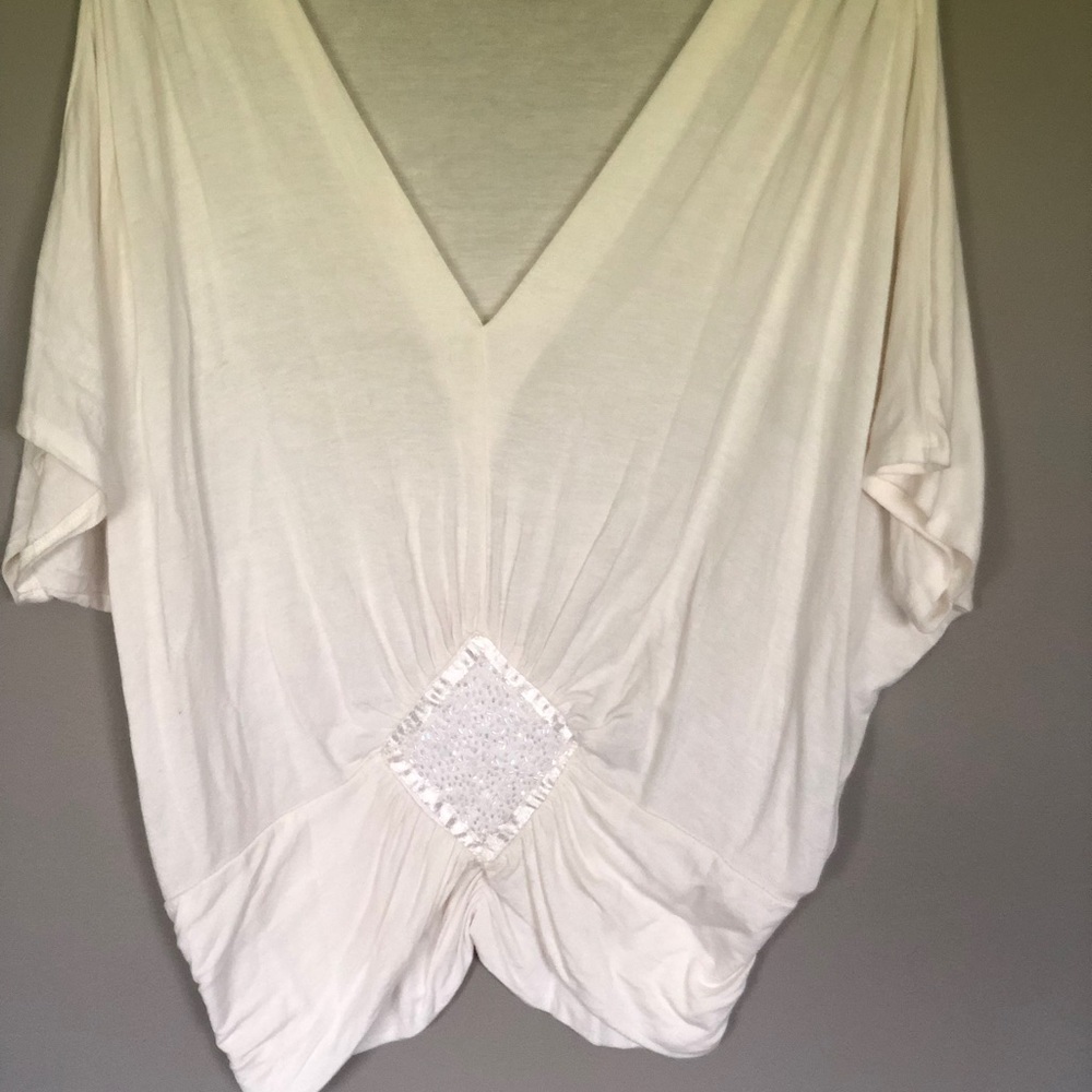 Cream embellished top from The Buckle size large